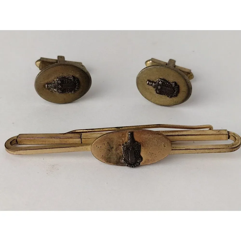 Vintage Anson Cufflinks & Lamode 10k 1/20 G.F. Tie Clip Set